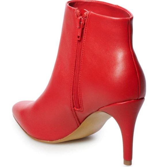 Apt. 9 Watch Women's High Heel Ankle Boots Red - Picture 3 of 5
